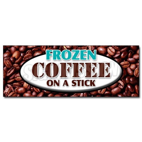 Signmission FROZEN COFFEE ON STICK DECAL sticker iced frozen frappuchino popsicle, D-12 Frozen Coffee On Stick D-12 Frozen Coffee On A Stick - main